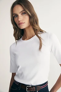 Short sleeve ribbed top