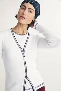 Cardigan avec détail contrastant