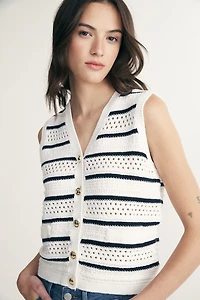 Buttoned sweater vest