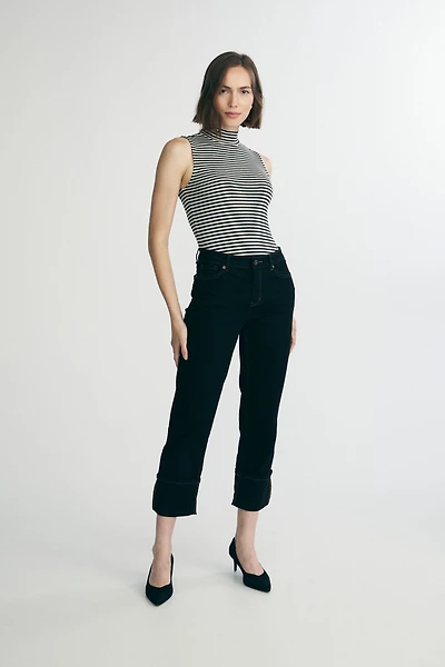 Jeans with a large cuff