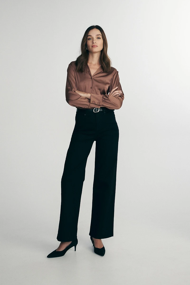 Jeans droit taille haute