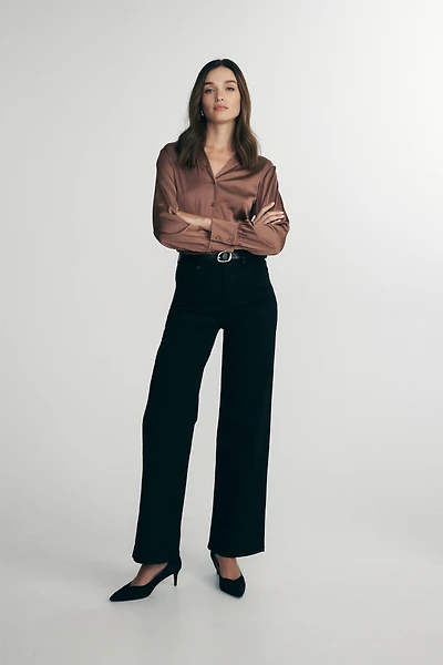 High waist straight jeans