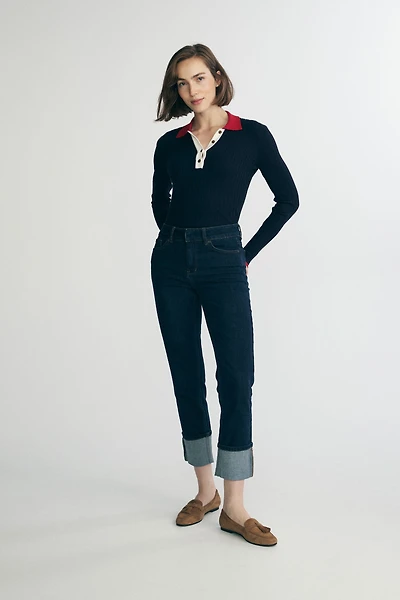 Jeans with a large cuff