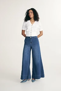 High waist extra wide leg jeans