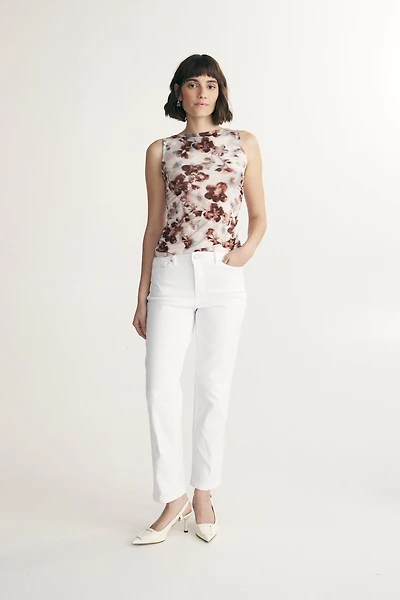 High waist cropped jean