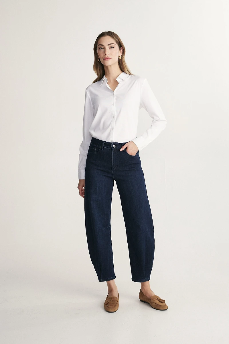 High-rise barrel jeans