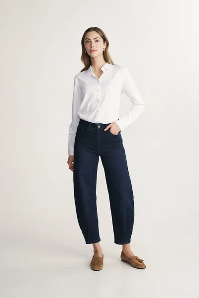 High-rise barrel jeans