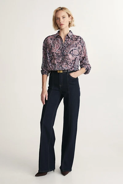 High waist straight jean