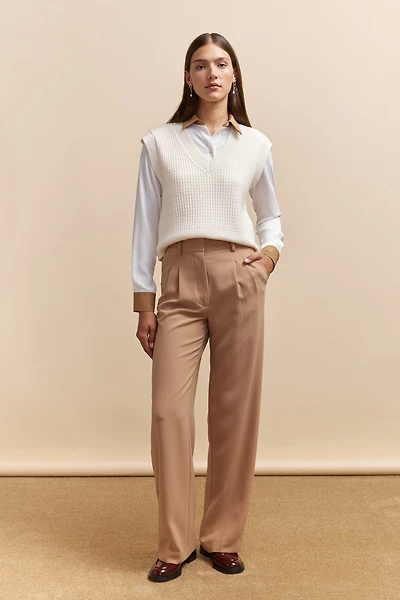 Pantalon large à plis