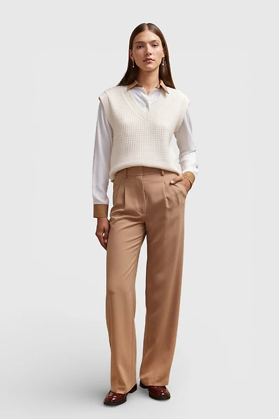 Pantalon large à plis