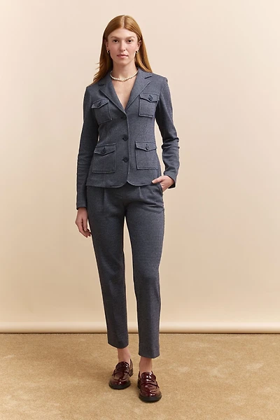 Pantalon à plis taille élastique