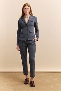 Pantalon à plis taille élastique