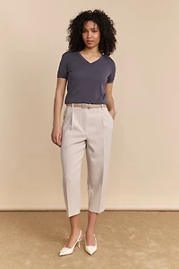 Pantalon écourté à plis