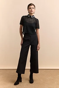 Pantalon écourté à taille haute