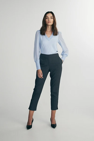 Pantalon avec détails en faux suède