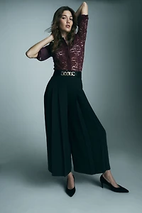 Pantalon plissé à jambe large