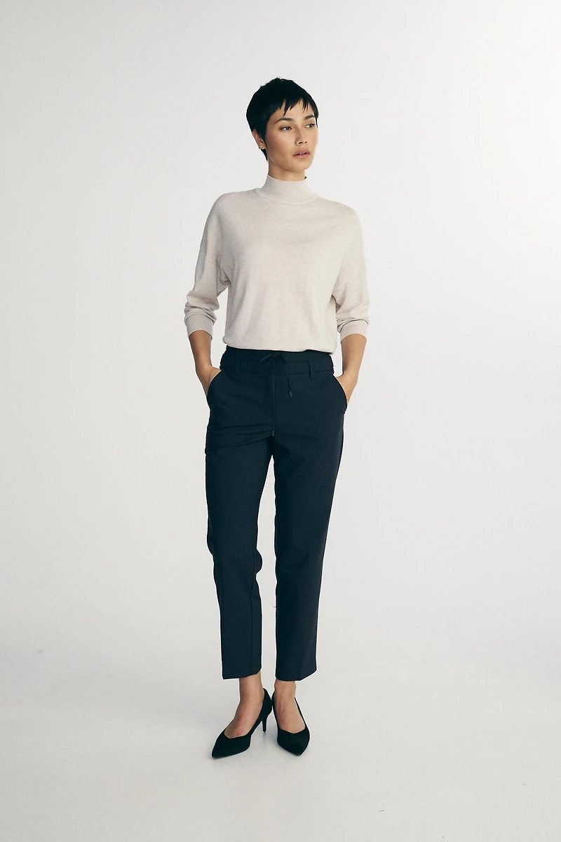 Pants with double waistband
