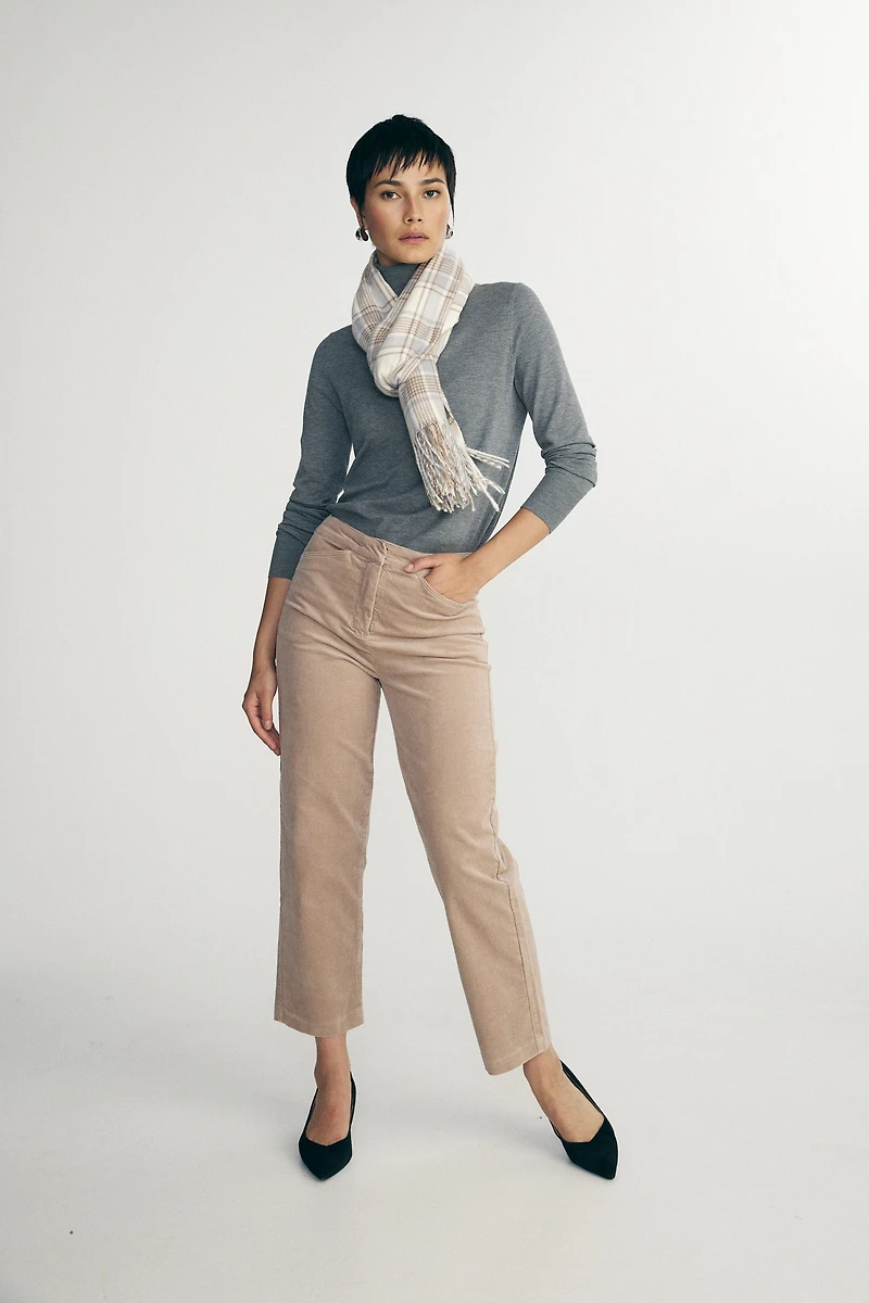Pantalon écourté en corduroy