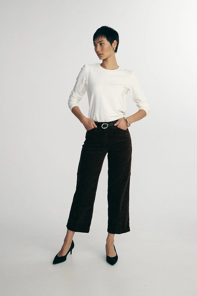 Printed velvet pants