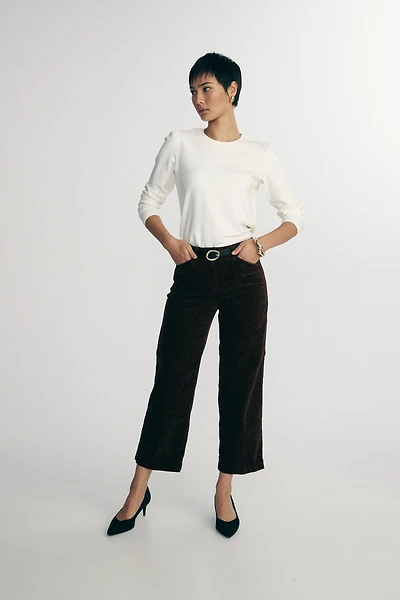 Printed velvet pants