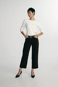 Printed velvet pants