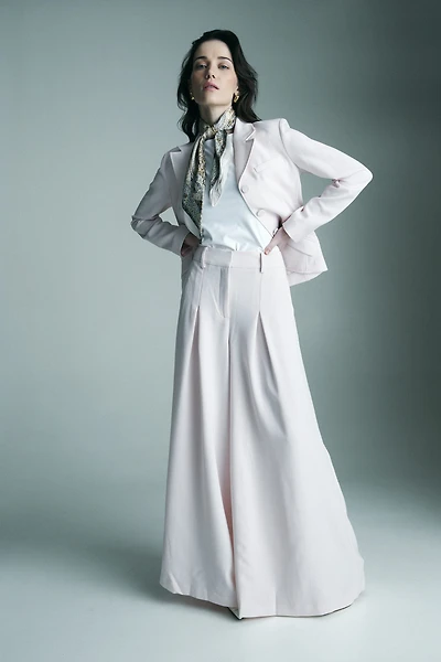 Pantalon taille haute jambe extra large fluide