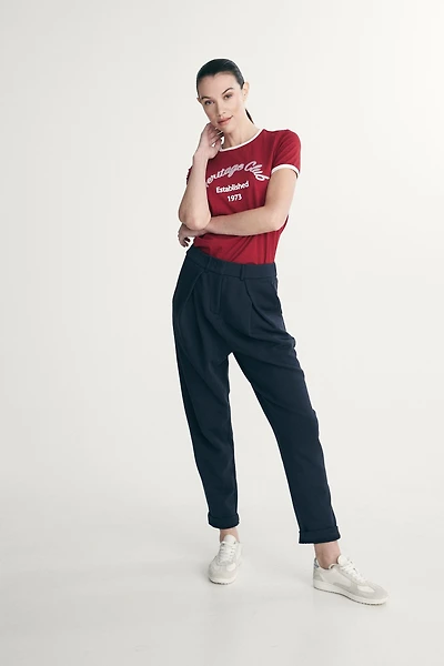 Pantalon taille haute avec plis