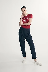 Pantalon taille haute avec plis