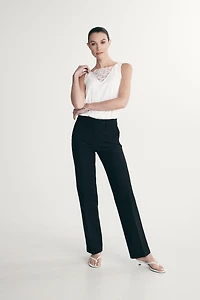 Pantalon taille haute avec élastique