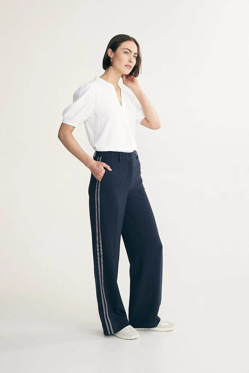 High waist pant with ribbon