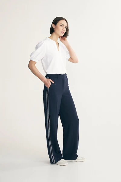 High waist pant with ribbon