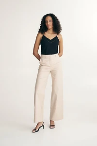 Pantalon en lin à dos élastique