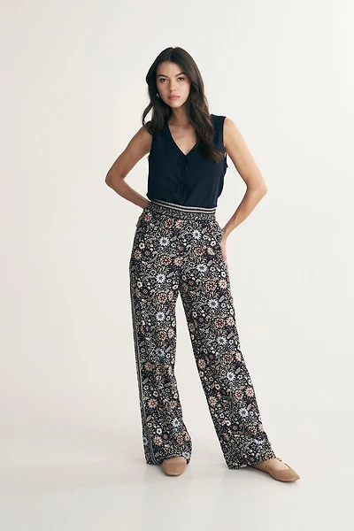 Floral print fluid pant