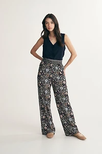 Floral print fluid pant