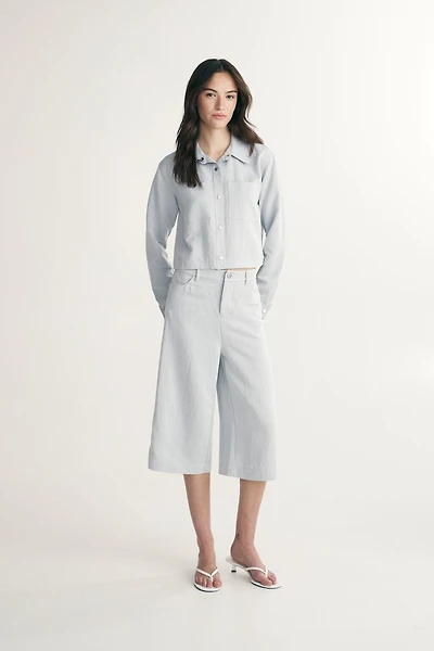 Wide leg crop high waist pants