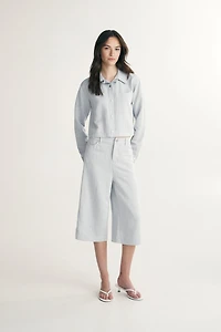 Wide leg crop high waist pants