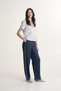 Linen pants with elastic