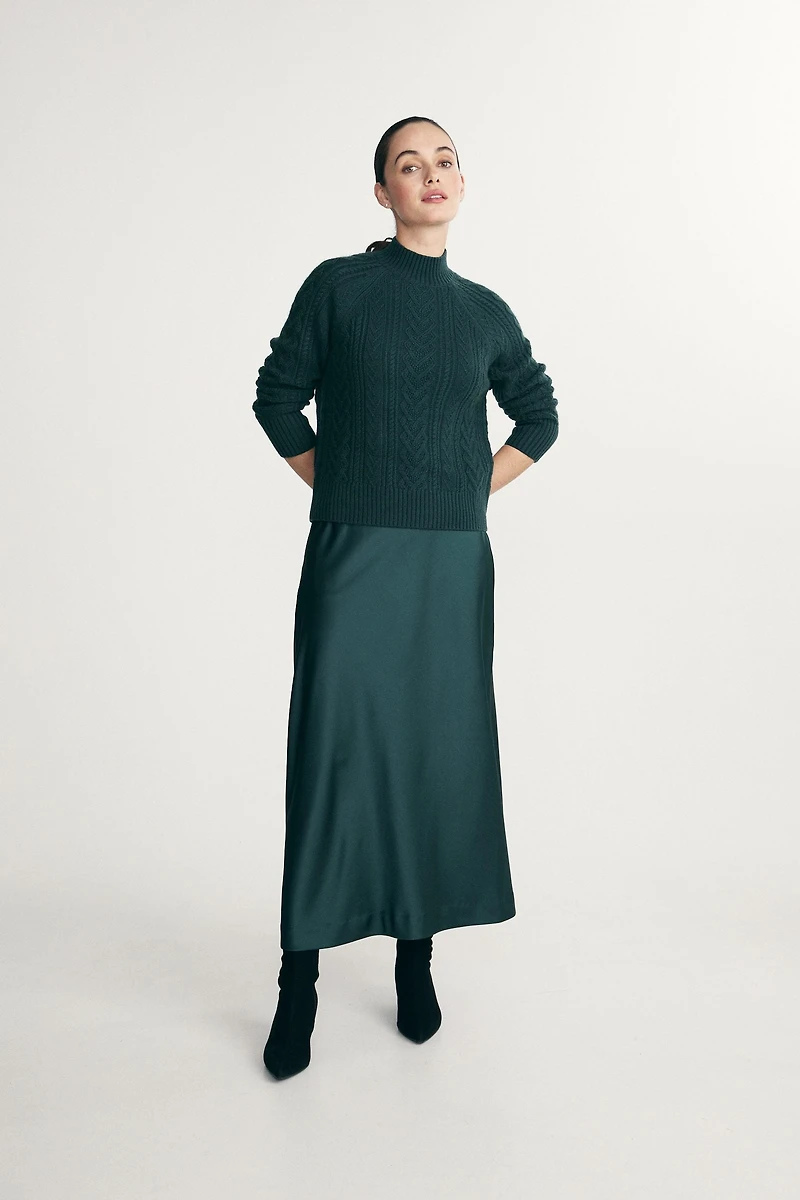 Jupe longue en satin