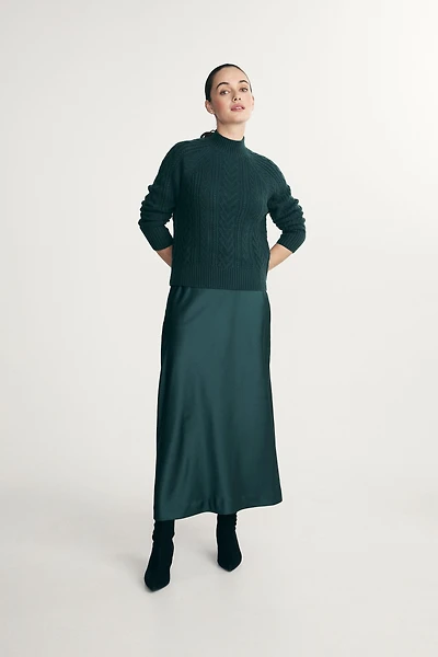 Jupe longue en satin