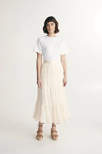 Pleated mesh skirt