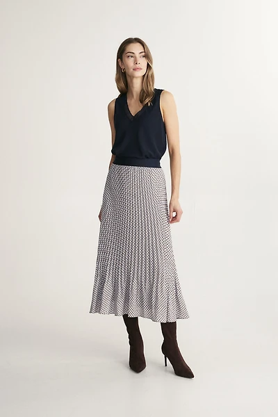 Printed pleated skirt