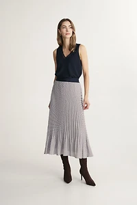 Printed pleated skirt
