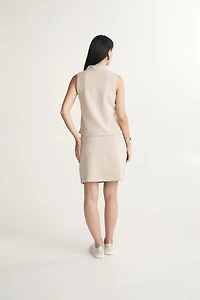 Elastic waist jersey skirt