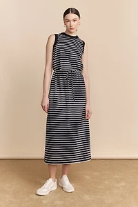 Striped jersey maxi dress