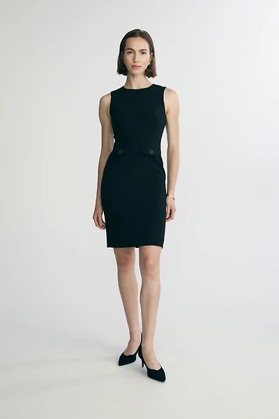Crew neck fitted dress