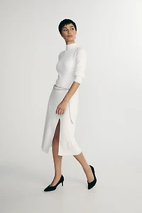 Knit maxi dress with slit
