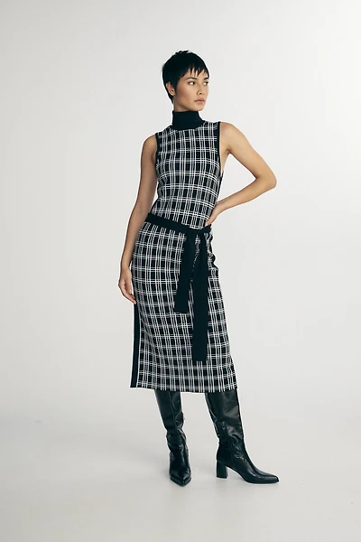 Plaid knitted dress