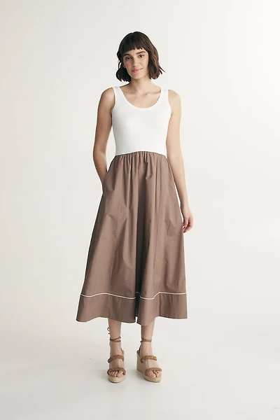 Mixed-material dress