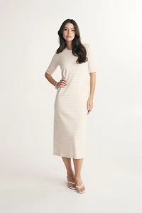 Straight striped rib dress