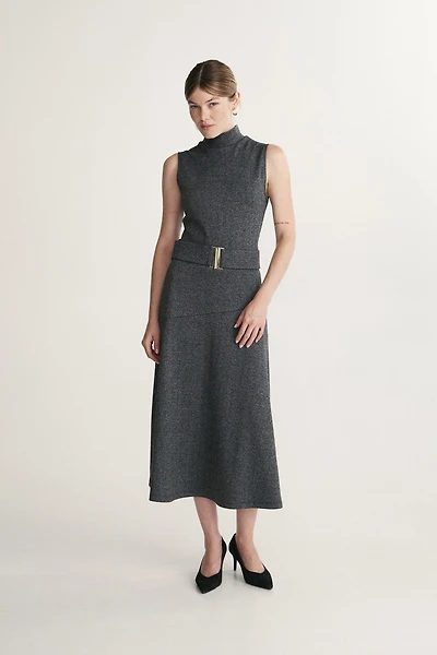 Maxi herringbone dress